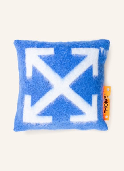 Off-White Home Decorative cushion with mohair, Color: BLUE/ WHITE (Image 1)