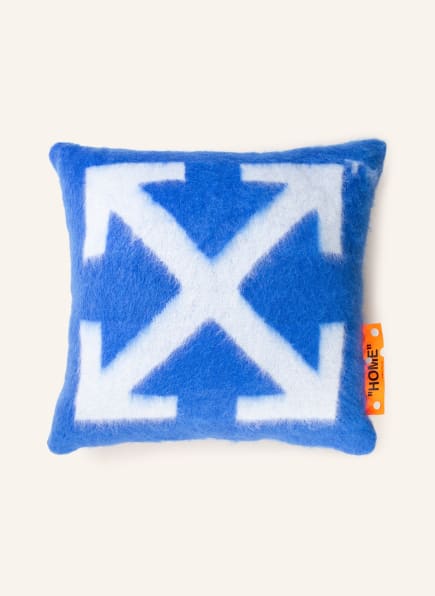 Off-White Home Decorative cushion with mohair, Color: BLUE/ WHITE (Image 1)