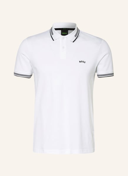 BOSS Piqué polo shirt PAUL slim fit, Color: WHITE/ BLACK (Image 1)