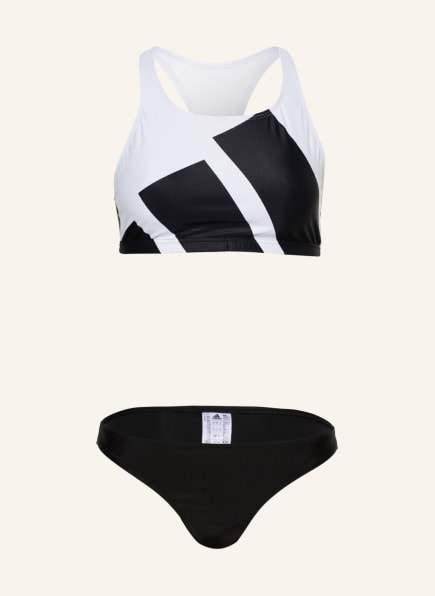 adidas Bustier-Bikini BIG LOGO GRAPHIC, Farbe: SCHWARZ/ WEISS (Bild 1)