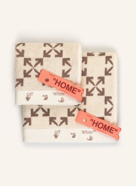 Off-White Home Towel, Color: ECRU/ BROWN (Image 1)