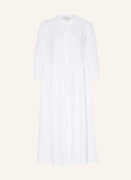 MRS & HUGS Shirt dress made of linen with 3/4 sleeves, Color: WHITE (Image 1)