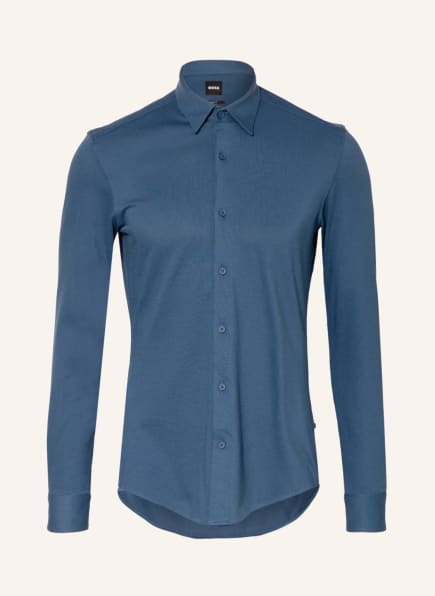 BOSS Piqué-Hemd ROAN Slim Fit, Farbe: BLAU (Bild 1)