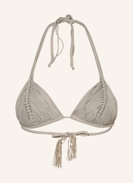 PILYQ Triangel-Bikini-Top ETERNAL mit Glitzergarn, Farbe: CREME/ GOLD (Bild 1)