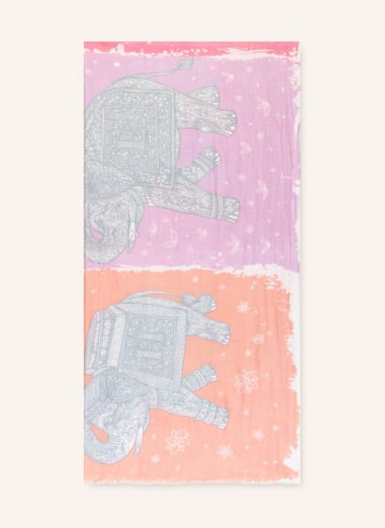 HEMISPHERE Cashmere-Schal FELIS mit Seide, Farbe: LACHS/ ROSA/ HELLBLAU (Bild 1)