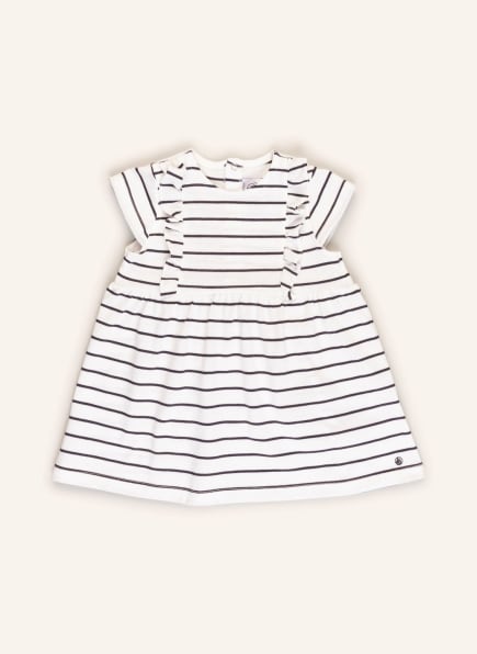 PETIT BATEAU Jerseykleid mit Rüschen, Farbe: WEISS/ SCHWARZ (Bild 1)