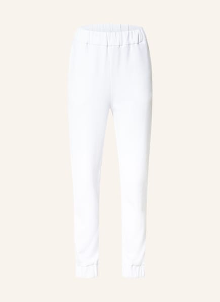 FABIANA FILIPPI Trousers in jogger style with decorative gems, Color: WHITE (Image 1)
