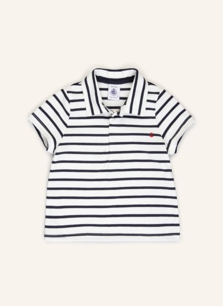 PETIT BATEAU Jersey-Poloshirt, Farbe: WEISS/ DUNKELBLAU (Bild 1)