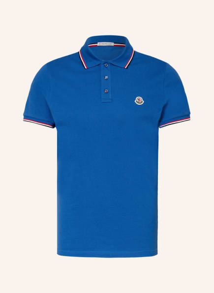 MONCLER Piqué polo shirt, Color: BLUE (Image 1)