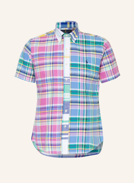 POLO RALPH LAUREN Kurzarm-Hemd Custom Fit, Farbe: BLAU/ ROSA/ WEISS (Bild 1)