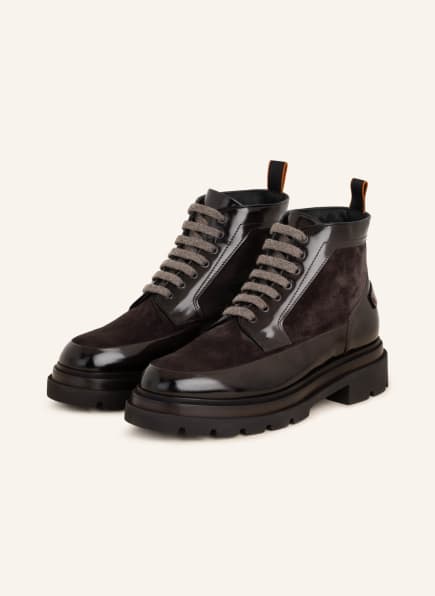 santoni lace up boots