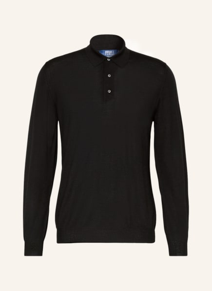 FEDELI Knit polo shirt, Color: BLACK (Image 1)