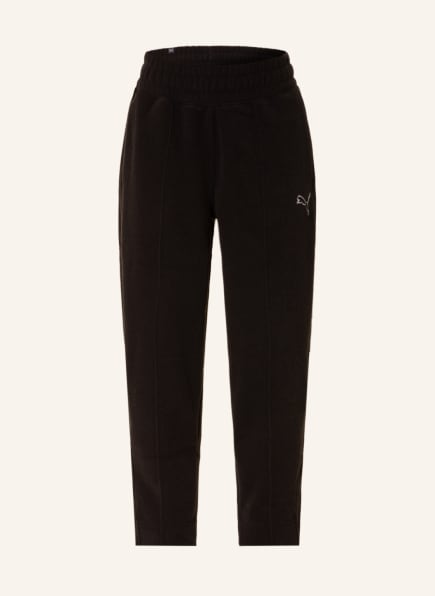 PUMA 7/8 training pants made of terry cloth, Color: BLACK (Image 1)