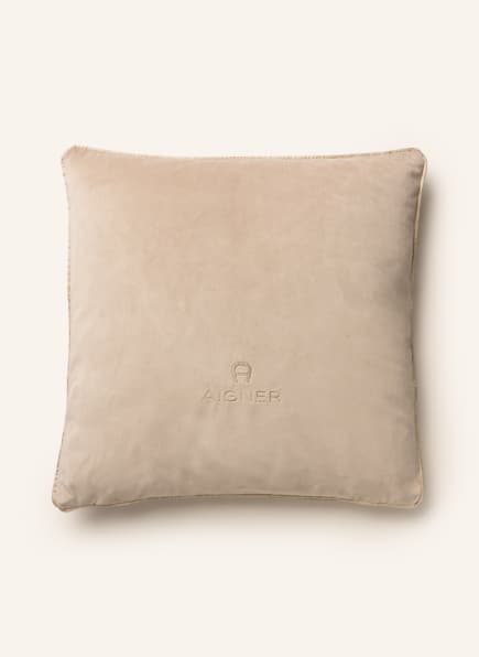 AIGNER Velvet decorative cushion cover PRIA, Color: BEIGE (Image 1)