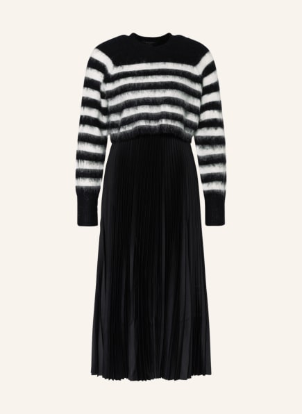 ALL SAINTS 2-in-1-Plisseekleid JOSIE, Farbe: SCHWARZ/ WEISS (Bild 1)