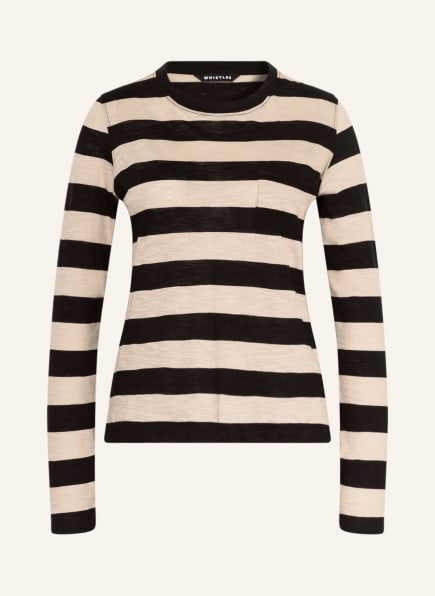 WHISTLES Long sleeve shirt , Color: BLACK/ BEIGE (Image 1)