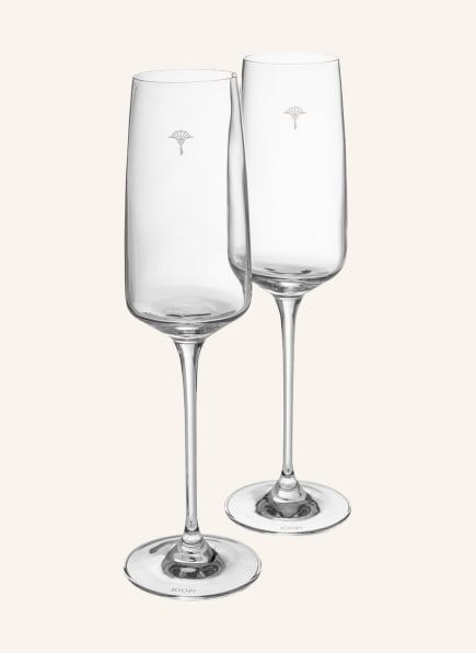 JOOP! Set of 2 champagne glasses SINGLE CORNFLOWER, Color: WHITE (Image 1)