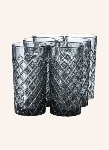 APS Set of 6 drinking glasses HEALEY HI-BALL, Color: GRAY / TRANSPARENT (Image 1)
