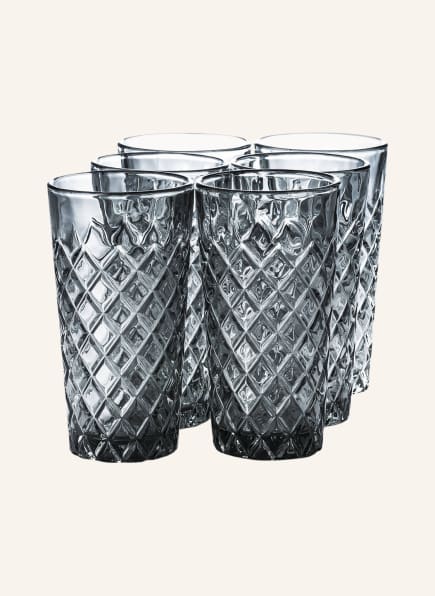 APS Set of 6 drinking glasses HEALEY SMALL HI-BALL, Color: GRAY/TRANSPARENT (Image 1)