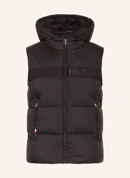 TOMMY HILFIGER Steppweste mit abnehmbarer Kapuze, Farbe: SCHWARZ (Bild 1)