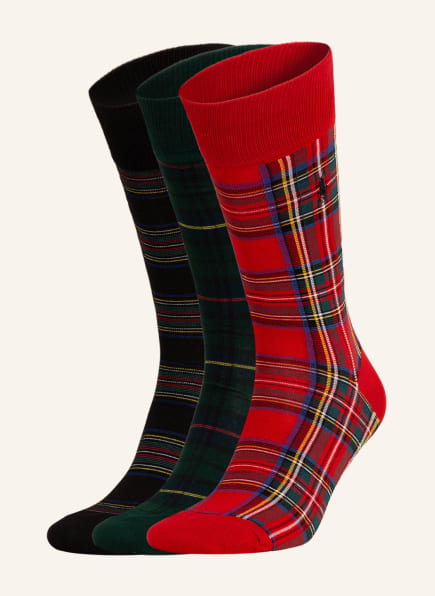 POLO RALPH LAUREN 3-pack socks with gift box, Color: 001 GB HOLIDAY TARTAN (Image 1)