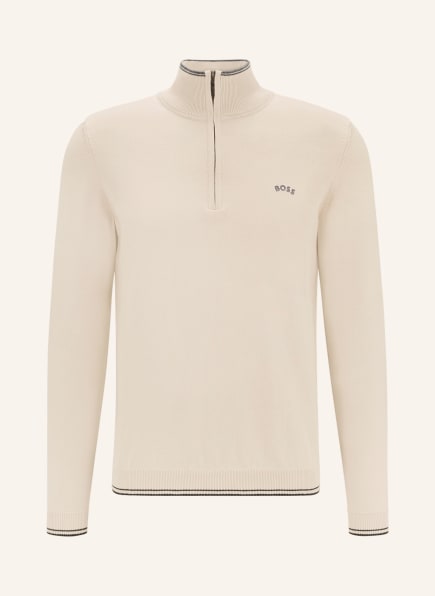 BOSS Sweter typu troyer ZITOM, Kolor: ECRU (Obrazek 1)