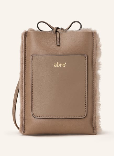 abro Smartphone-Tasche RAQUEL mit Echtfell, Farbe: TAUPE (Bild 1)
