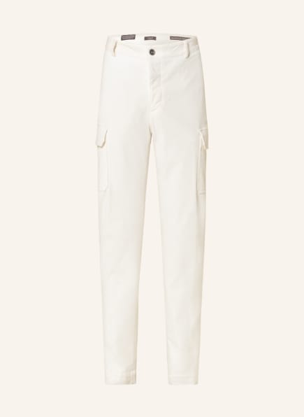 PESERICO Cargo pants extra slim fit made of corduroy, Color: WHITE (Image 1)