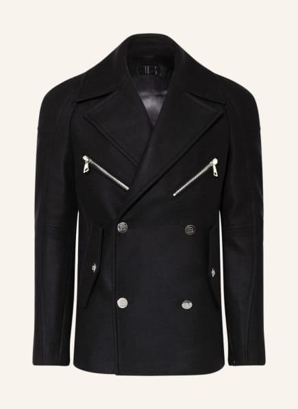 BALMAIN Pea coat, Color: BLACK (Image 1)