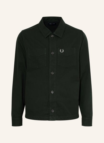 FRED PERRY Overshirt, Color: DARK GREEN (Image 1)