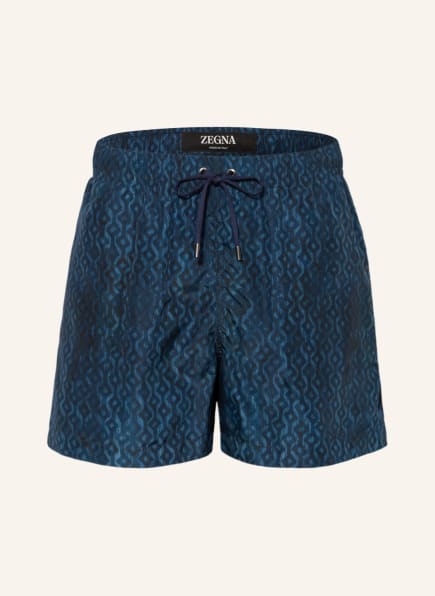 ZEGNA Swim shorts TILES , Color: BLUE/ DARK BLUE (Image 1)