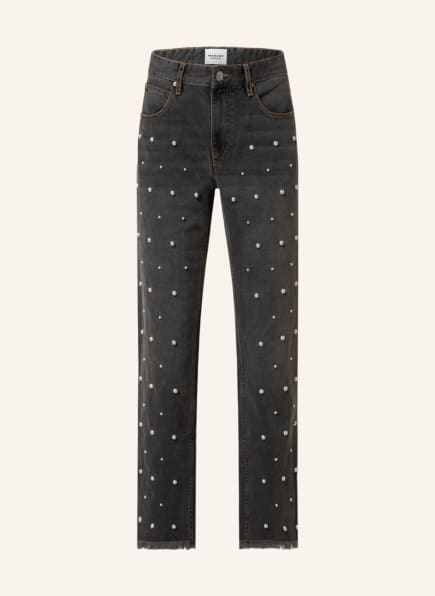 ISABEL MARANT ÉTOILE Straight Jeans DULANO mit Perlen, Farbe: 02FK FADED BLACK (Bild 1)