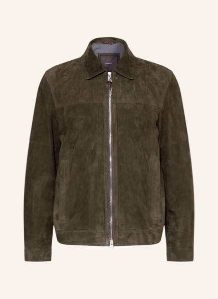 windsor. Leather jacket BARETO , Color: OLIVE (Image 1)