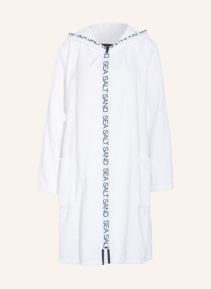 Cawö Women’s bathrobe with hood , Color: WHITE (Image 1)