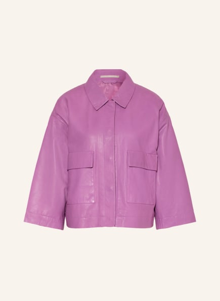 (THE MERCER) N.Y. Leather jacket, Color: PURPLE (Image 1)