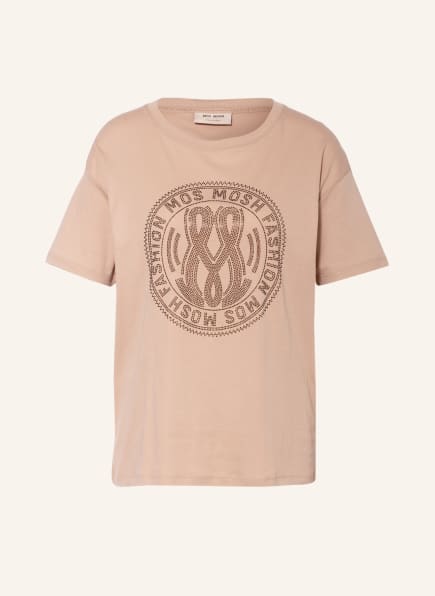 MOS MOSH T-Shirt LEAH HOLY mit Schmucksteinbesatz, Farbe: BEIGE (Bild 1)