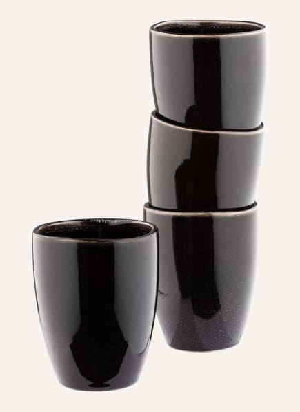 BROSTE COPENHAGEN Set of 4 mugs NORDIC COAL, Color: DARK GRAY (Image 1)