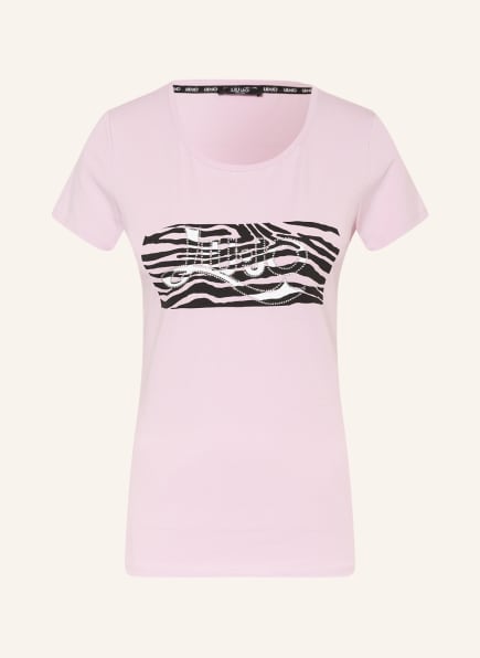 LIU JO T-Shirt mit Schmucksteinbesatz , Farbe: ROSA (Bild 1)