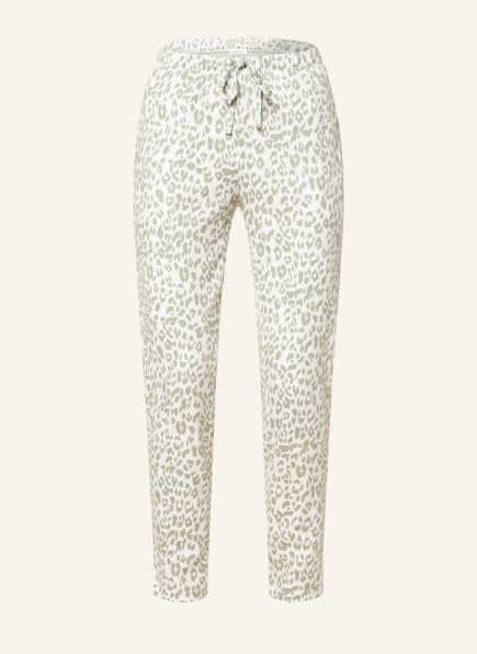 darling harbour Lounge pants, Color: WHITE/ LIGHT GREEN (Image 1)
