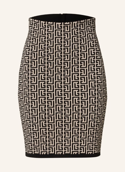BALMAIN Knit skirt, Color: BLACK/ CREAM (Image 1)