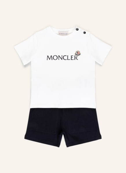 MONCLER enfant Set: T-Shirt und Sweatshorts , Farbe: WEISS/ DUNKELBLAU (Bild 1)
