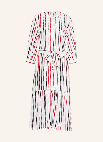 TOMMY HILFIGER Hemdblusenkleid mit 3/4-Arm, Farbe: WEISS/ DUNKELBLAU/ DUNKELROT (Bild 1)