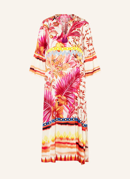 yippie hippie Kleid mit 3/4-Arm, Farbe: ROT/ PINK/ HELLBLAU (Bild 1)