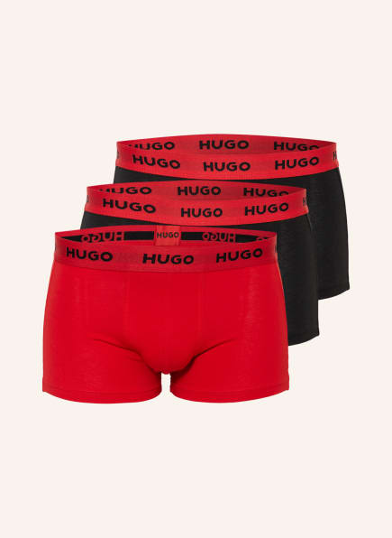 HUGO 3er-Pack Boxershorts, Farbe: SCHWARZ/ ROT (Bild 1)