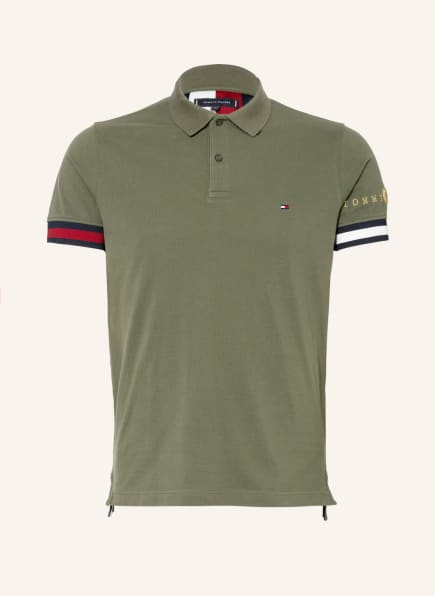 TOMMY HILFIGER Piqué-Poloshirt Slim Fit, Farbe: OLIV (Bild 1)