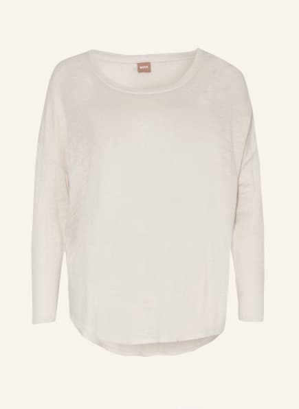BOSS Long sleeve shirt ELICE made of linen , Color: ECRU (Image 1)