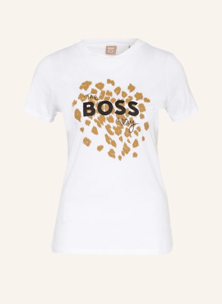 BOSS T-Shirt ELOGO , Farbe: WEISS/ CAMEL (Bild 1)