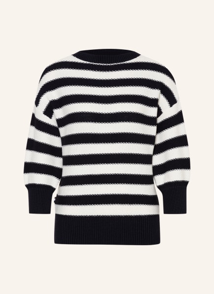 BOSS Sweater FEVANGELINE with 3/4 sleeves, Color: DARK BLUE/ WHITE (Image 1)