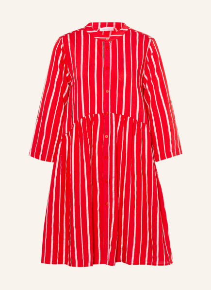 darling harbour Shirt dress with 3/4 sleeves , Color: RED/ WHITE (Image 1)