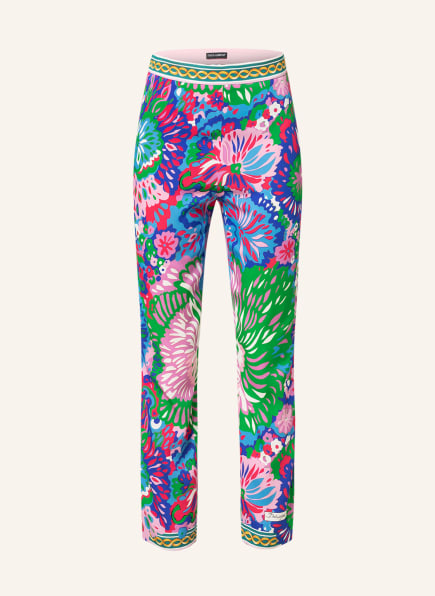 DOLCE & GABBANA 7/8 trousers in silk, Color: GREEN/ PINK/ BLUE (Image 1)